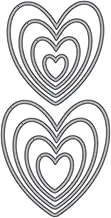 Hearts, Essentials by Ellen Designer Cutting Dies, Layering Stackable Nesting Panels Matting Shape Dies. DIY die cuts for Card Making and Scrapbooking