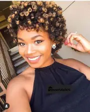 Ombre Blond Wigs Small Curly Short Pixie Cut Wigs Natural Looking for Women