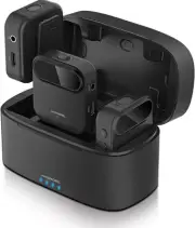 JHSNOEL P007 Wireless Lavalier Mic Set 2TX+1RX+Charging Case New