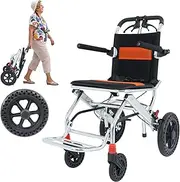 Portable Folding Wheelchair, Travel Wheelchair with handbrake, Ultra-Light Wheelchair for The Elderly and Children (with Bag)…