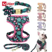 Adjustable Nylon Mesh Collar or Harness or Leash Set Cute Printed Vest For Dogs