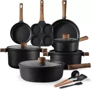 Nonstick Cookware Sets, Pots and Pans Set Non Stick 14Pcs, Titanium Induction Co