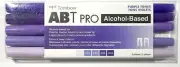 TOMBOW DUAL TIP MARKERS BRUSH TIP & CHISEL TIP 5 PACK ~PURPLE TONES 56972-B13