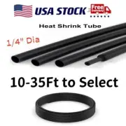 Black 3:1 Protection Sleeves Heat Shrink Tubing Waterproof Wire Wrap (ID 1/4")