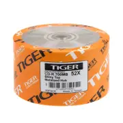 100-PK 52X Tiger Brand Shiny Silver Top Blank CD-R CDR Disc 700MB