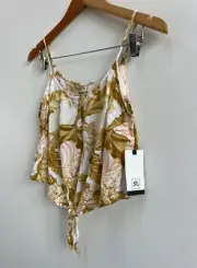 Ripcurl Women’s Brown Floral Button Up Cami Top Size Small BNWT