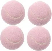 4pcs Tennis Toys Tennis Ball for Playing Rubber Tennis Ball Beginner Training Tennis Training Tennis Balls Girl Playing Tennis Balls Training Tennis Ball Tennis for Player Pink NAMOARLY