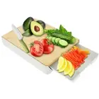 Bamboo Cutting Board Heavy-Duty Chopping Board with Slide Out Drawer Tray ##