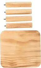 LOORGVEL Wood Step Stool for Adults Portable Lightweight Design Sturdy Construction for Indoor and Outdoor Use for Kitchen Living Camping