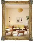 Vintage Vanity Mirror for Wall and Desk, Gold Makeup Mirror, Baroque Living Room