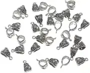 100 Hang Bails Pendant Hangers Antiqued Silver Bulk Findings Wholesale Lot