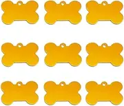 100 Pcs Aluminum Blank Dog and Cat Tags Custom Engraved Dog Cat ID Tags Personalized Engraved Pet Name Tags Nameplates Anti-Lost Pet Tags Pendants Pet Collar Accessories,Yellow,38X25mm