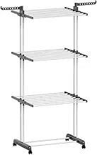 Artiss Clothes Rack, Metal Adjustable Coat Hangers Stand Hat Drying Racks Portable Wardrobe Hanging Rail Hanger Holder Storage Organizer Home Indoor Outdoor Furniture, Anti-Slip Space Saving Silver