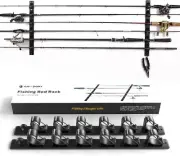 OJYDOIIIY Wall Mount Fishing Rod Holders,Horizontal/Ceiling 1 Pack, 6 Rods