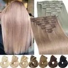 Clip in Hair Extensions 100% Real Remy Human Hair, Double Wefted Full Head Thick