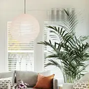 Round Paper Lampshade Lighting Fixtures Cover for Coffee Shop Kitchen Bar