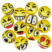 EMOJI STRESS BALL 70MM X 1 BALL ASSORTED DESIGNS AVAILABLE SQUEEZE TENSION SOFT