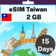 eSIM Taiwan - 2 GB - 15 Days - Travel eSIM | QR code activation
