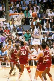 Playoffs North Carolina Michael Jordan In Action Basketball 1984 Old Photo 2