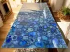 Blue Agate Stone Center Sofa Dining Table Handmade Kitchen Slab Decors