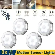 6 LED Motion Sensor Night Light Indoor Stairs Hallway Home Lamp Battery Operated