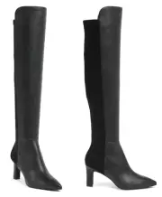 Stuart Weitzman Bobbie 75 Womens Stretch Leather Over-the-Knee Boot Black US 7.5
