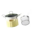 Deep Frying Pot Glass Lid 3L Capacity