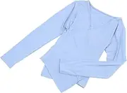 [BESTYASH] Sports Top Long Sleeve Yoga Tops Workout Tops Yoga Shirts Cycle Shorts for Women Exercise Clothes for Women Exercise Tops Yoga Tops for Women Athletic Tops for Women Fabric: Nylon Sky-Blue