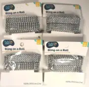 2-row Hobby BLING ON A ROLL - Clear Mesh Ribbon - 0.62 In x 3 Yds x 4 Count