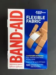 Band-Aid Brand Flexible Fabric Adhesive Assorted Bandages, 100 Count