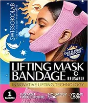 SWISSOKOLAB Reusable Face Slimming Strap Double Chin Reducer V Line Mask Chin Up Patch Chin V Up Contour Tightening Firming Tape Neck Bandage V-Line Lifting Patches V Shaped Belt (Lifting Bandage)
