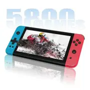 5800+ Classic Video Games 7" Handheld Game Console: Rechargeable Battery and 64GB Storage (Blue and Red)