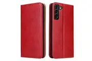 For Samsung Galaxy S22+ Plus Case Leather Flip Wallet Folio Cover Red