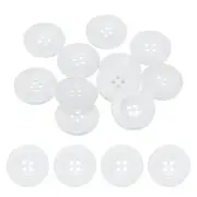 Sewing Buttons [10pcs] - 1.2 Inch/ 30mm 48L Resin Craft Buttons - [White]