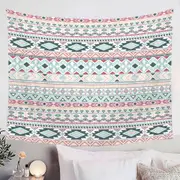 Mint Hues Aztec Stripes Tapestry