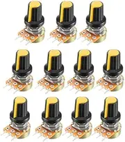 XYWHPGV 11Pcs 5K Ohm Variable Resistors Single Turn Rotary Carbon Film Taper Potentiometer with Knobs(28e23 b56a6 aa74a eb702 8b98d 1fcd9