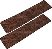 2pcs Non-Skid Stair Treads Mat Self-Adhesive Washable Stair Carpets Anti-Slip Treads Carpet for Home