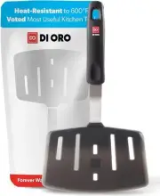 DI ORO Designer Series Wide Slotted Turner Spatula - Features 600F Heat-Resis...