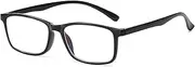 Stylish Lightweight TR Computer Reading Glasses for Men Women, Blue Light Blocking Readers, Flexible Eyeglasses
