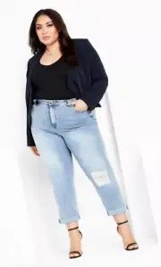City Chic Ladies Brooke Long Sleeve Jacket size 24 2XL Colour Navy