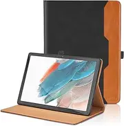 Case for Samsung Galaxy Tab A8 10.5 inch 2022 (SM-X200/X205/X207), Premium PU Leather Tablet Case with Hand Strap Large Pocket Auto Wake/Sleep Smart Cover, Black