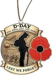 [Generic] D Day Badge Pendant - World War II Commemorative Necklace | Appreciate Peace and Remember the Fallen Historical Jewelry for Veterans