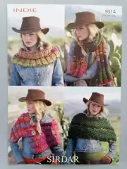 SCARF/WRAP/CAPE/COWL, Adult size, 8ply - SIRDAR Knitting Pattern 9314