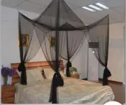 Mosquito net bed canopy mosquito net 240x210x 190cm insect net tent black NEW