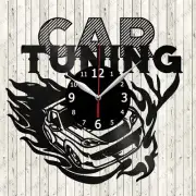 Car Tuning Vinyl Record Wall Clock Decor Handmade 6152