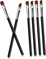 minkissy Professional Eyebrow Brush Kit 6pc Set Angled and Flat Brushes for Makeup and Beauty