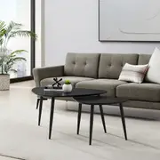 Nested Triangles Coffee Table Set Black Oak 900mm