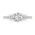 1.54ct Round cathedral Promise Engagement Wedding Ring 14k White Gold Designer