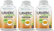 Turmeric Curcumin - 2250mg/d - 95% Curcuminoids - 180 Veggie Caps with Black Pepper Extract (Bioperine) - 750mg Capsules - Most Powerful Turmeric Supplement with Triphala (Pack of 3)