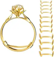[ELETIUO] Filled Metal Ring Guard Set for Loose Rings,12 Pack 3 Sizes for Different Band Widths,Invisible Ring Size Adjuster Tightener Spacer Fitter for Any Ring Size,Golden+Silver Color